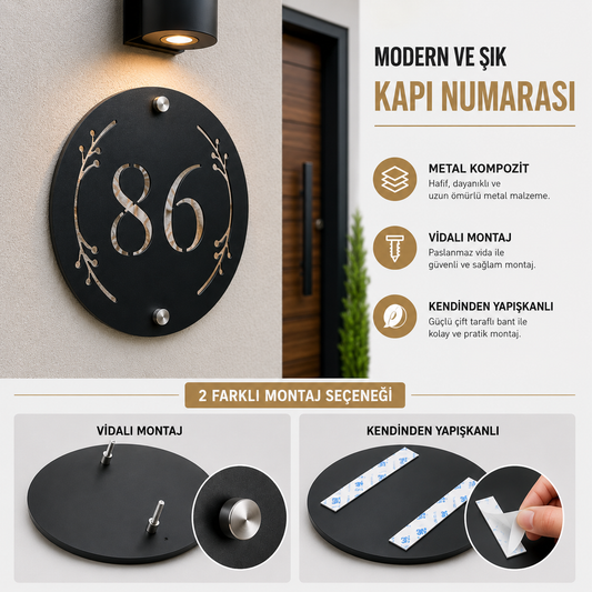 Metal Kapı Numarası Vidalı