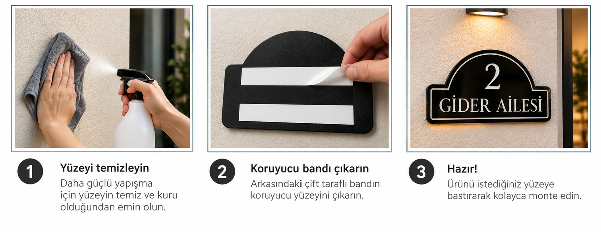 Kapı İsimliği Numaralı Apartman Ofis Hotel Kişiye özel