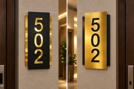 Siyah-Gold Metal Kompozit Kapı Numarası
