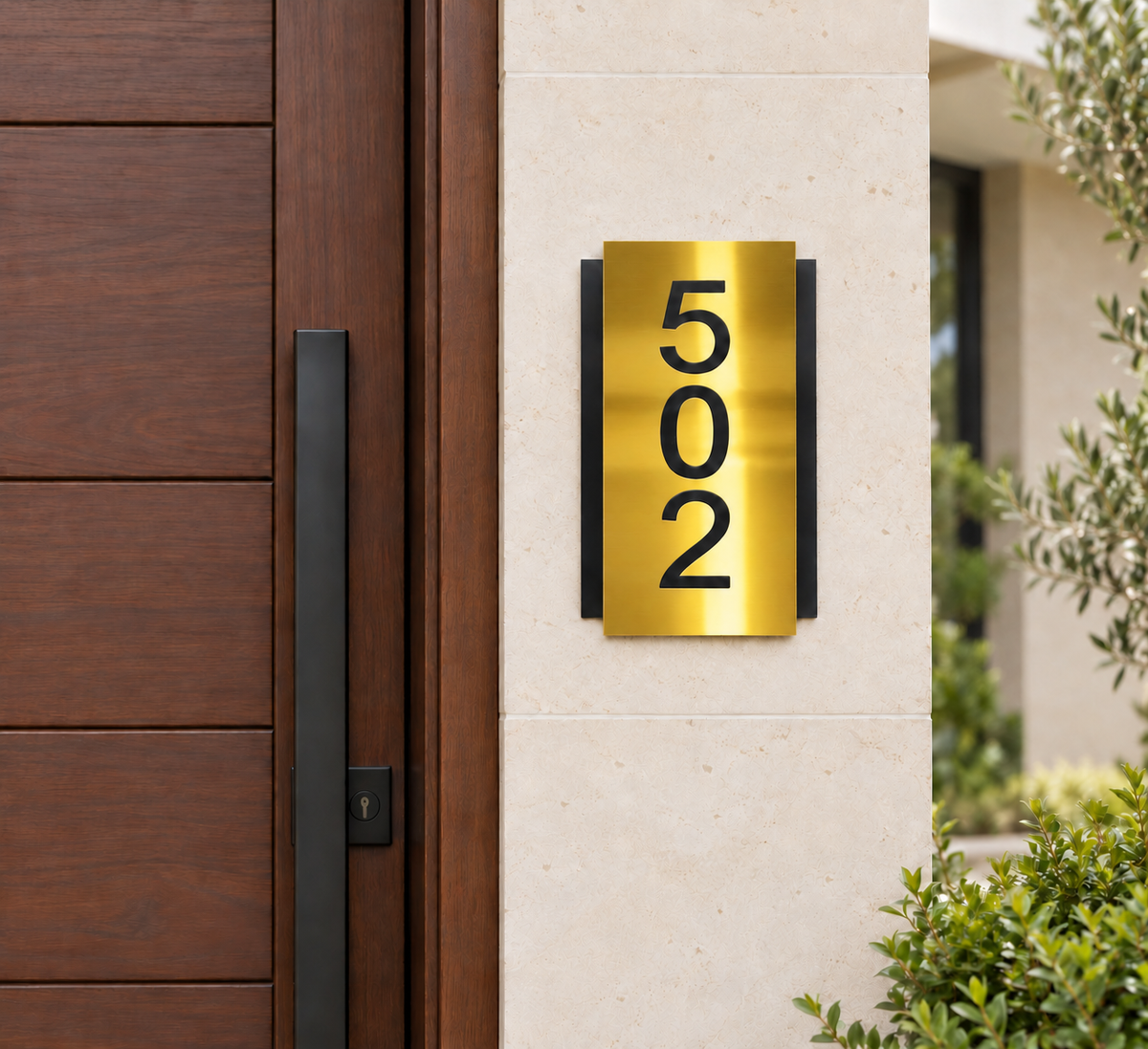 Siyah-Gold Metal Kompozit Kapı Numarası