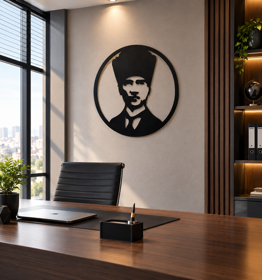 Atatürk Silüeti Metal Duvar Panosu