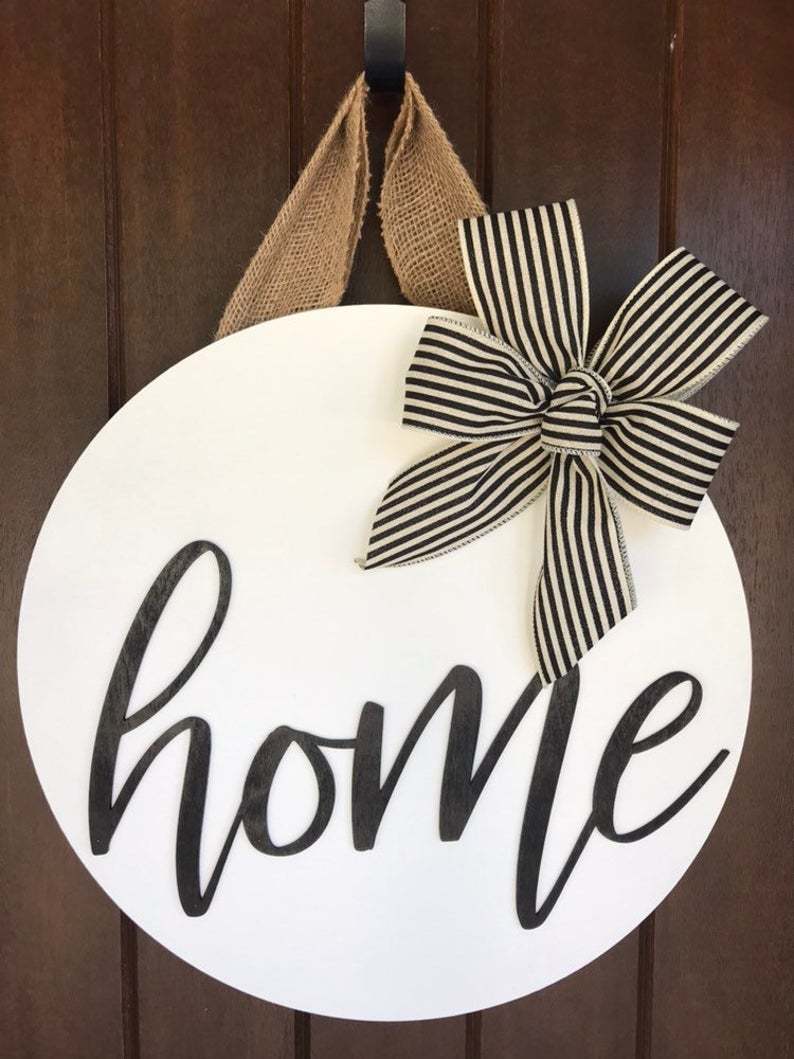 Ahşap Kapı Süsü Home Çelenk Ev