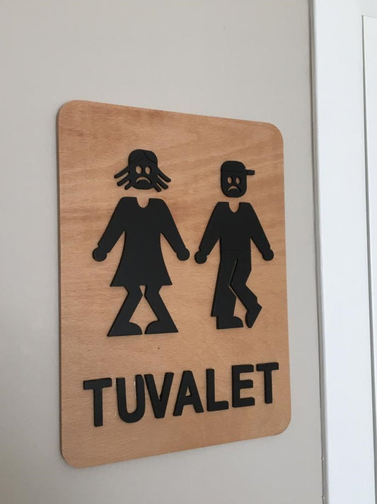 Wc Tuvalet Banyo Kapı Süsü Kadın Erkek Kapı İşareti