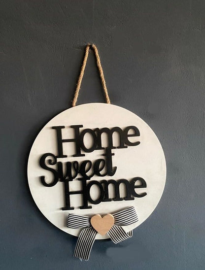 Home Sweet Home Kurdeleli Kalpli Kapı Süsü
