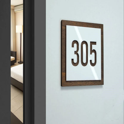 Hotel Oda Daire Apartman Kapı Numarası Kare  Tabelası