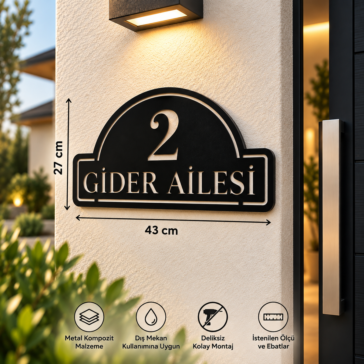 Kapı İsimliği Numaralı Apartman Ofis Hotel Kişiye özel