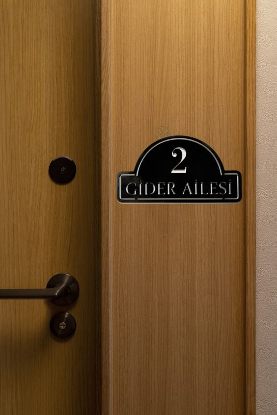 Kapı İsimliği Numaralı Apartman Ofis Hotel Kişiye özel
