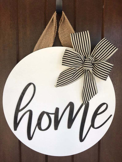 Ahşap Kapı Süsü Home Çelenk Ev