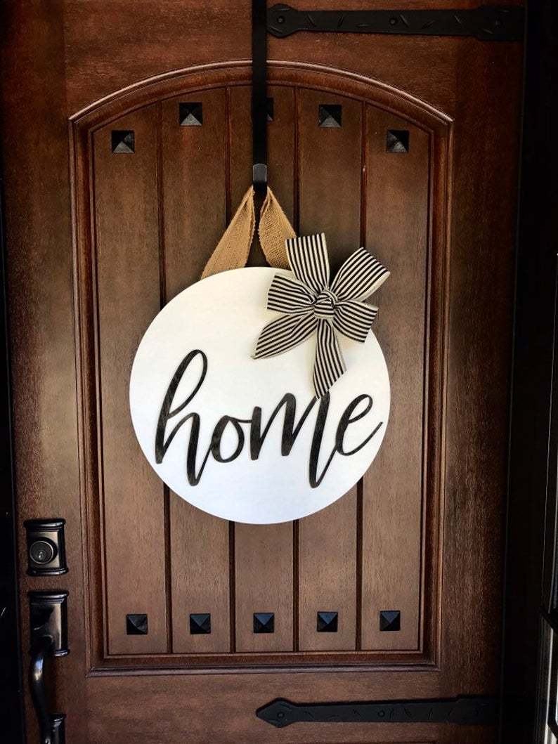 Ahşap Kapı Süsü Home Çelenk Ev
