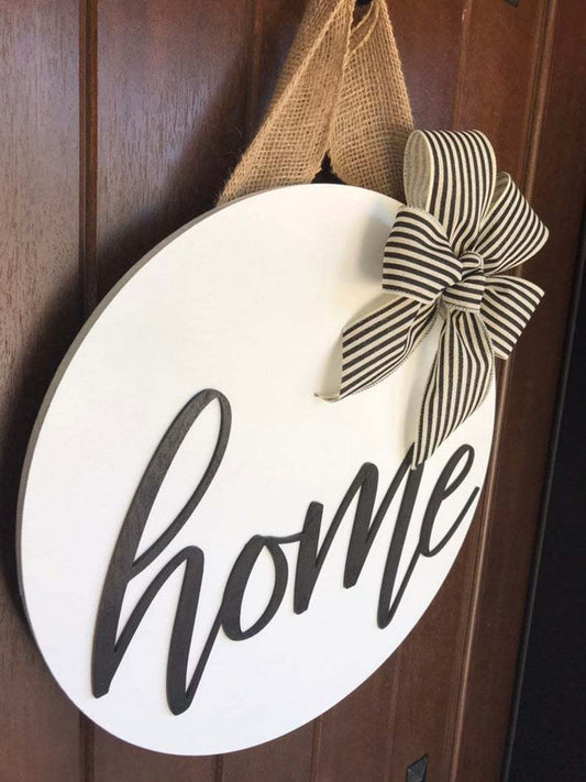 Ahşap Kapı Süsü Home Çelenk Ev