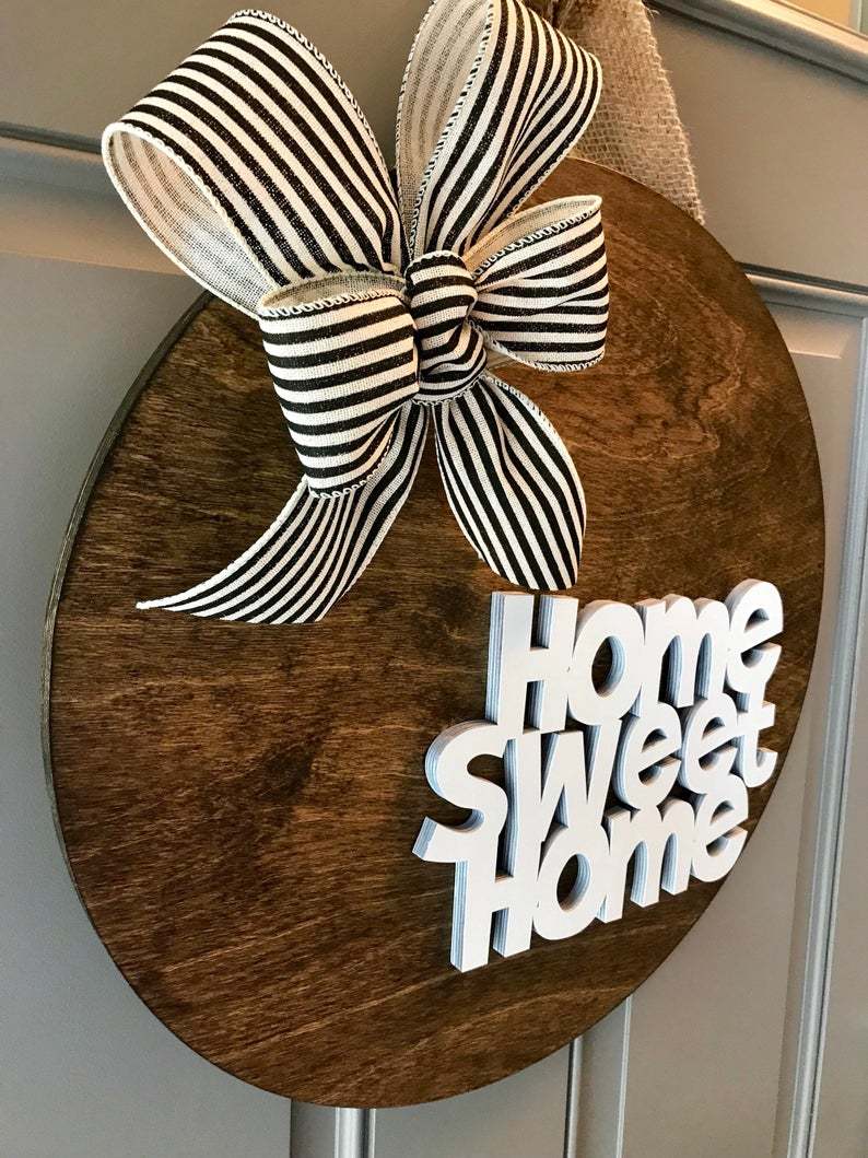 Kapı Süsü Home Sweet home Çelenk