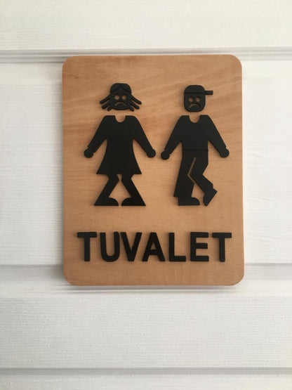Wc Tuvalet Banyo Kapı Süsü Kadın Erkek Kapı İşareti